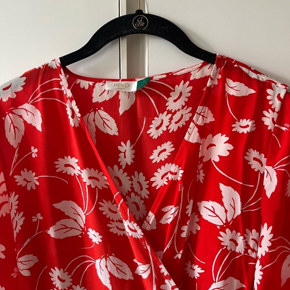 Floral and Leopard Print Wrap Silk Dress - Picture 7 of 8